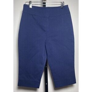 MarlaWynne Navy Blue Cropped Knit Capri Pants Size 8 New With Tags